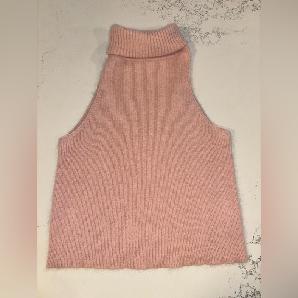 Vintage Wayne Rogers Cashmere Sweater Tank Top in Baby Pink